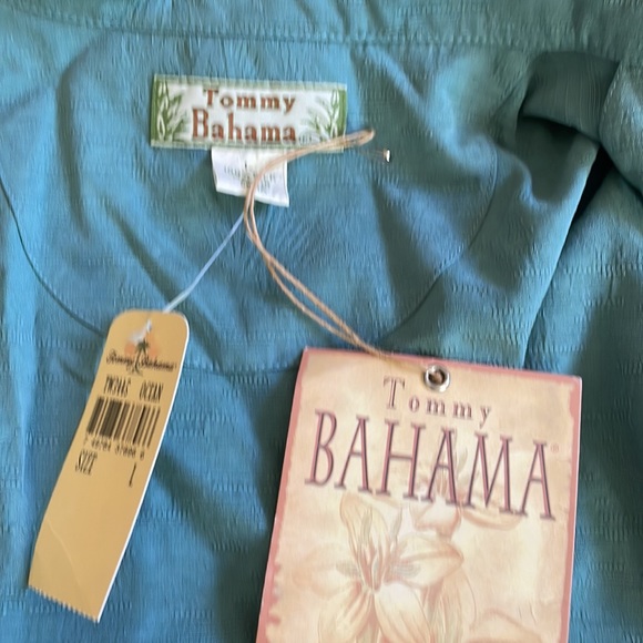 NWT Tommy Bahama sleeveless shirt, Monaco, palms, Tie top, color-ocean  size L - Picture 11 of 11